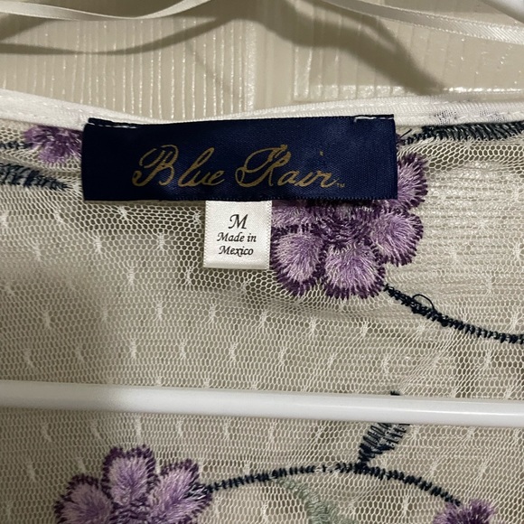 Sheer Cover Up with Purple Flowers - Picture 4 of 4